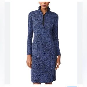 J. McLaughlin Bedford Long-Sleeve Navy Dress Medium